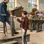 Professeur-dans-une-ecole-a-classe-unique-en-milieu-rural-1800-a-la-main-gravure-sur-bois-ddp645